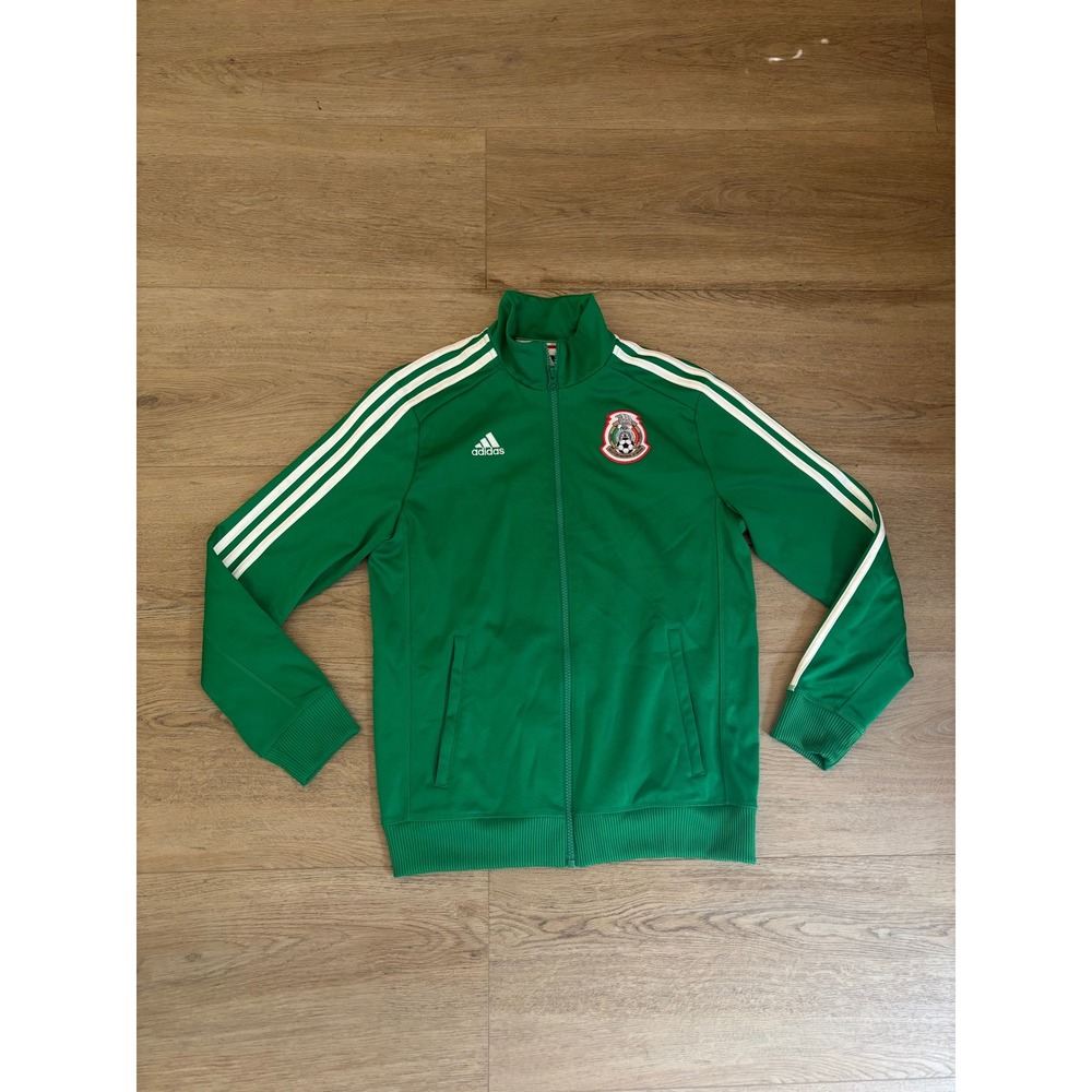 Adidas Mexico FMF National Team Track Jacket Green Boys Large 13-14Y Soccer Zip